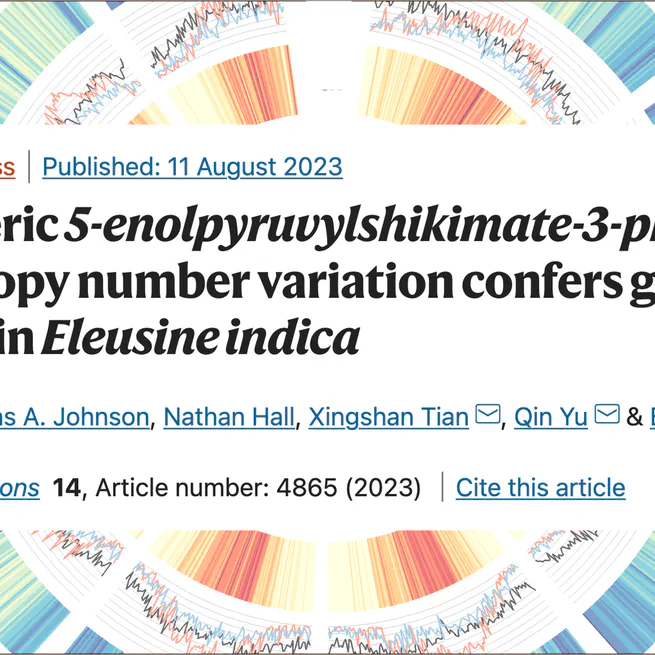 Subtelomeric 5-enolpyruvylshikimate-3-phosphate synthase copy number variation confers glyphosate resistance in Eleusine indica